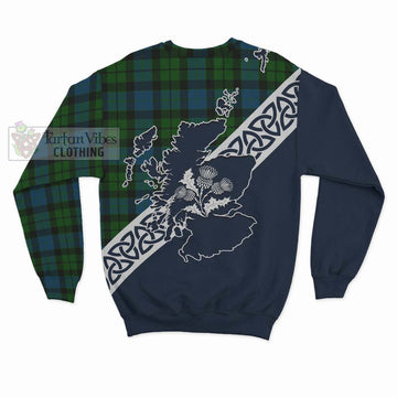 MacKay (McKay) Tartan Sweatshirt Featuring Thistle and Scotland Map