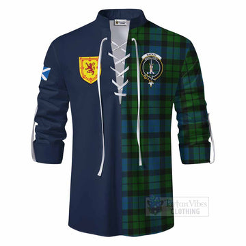 MacKay (McKay) Tartan Ghillie Kilt Shirt Alba with Scottish Lion Royal Arm Half Style