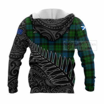 MacKay (McKay) Crest Tartan Knitted Hoodie with New Zealand Silver Fern Half Style