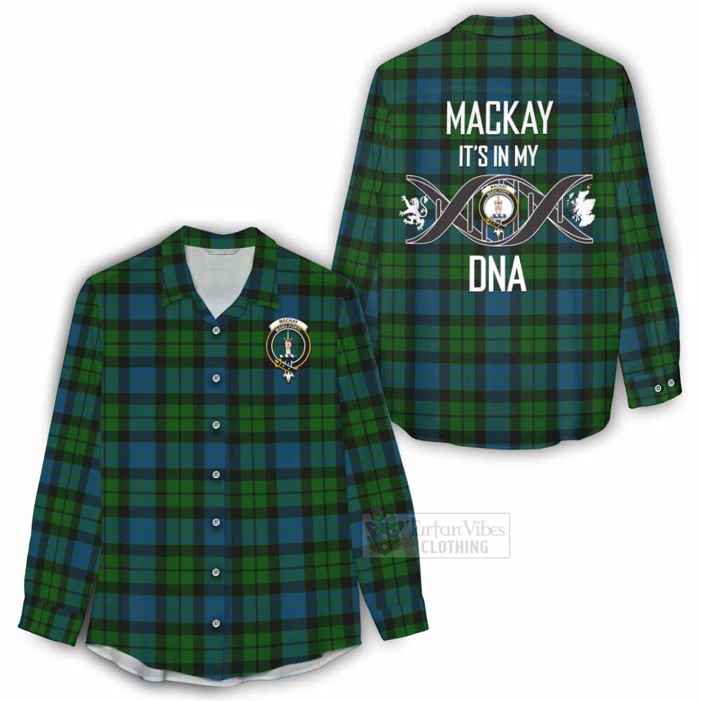 Tartan Vibes Clothing MacKay (McKay) Tartan Women's Casual Shirt with Family Crest DNA In Me Style