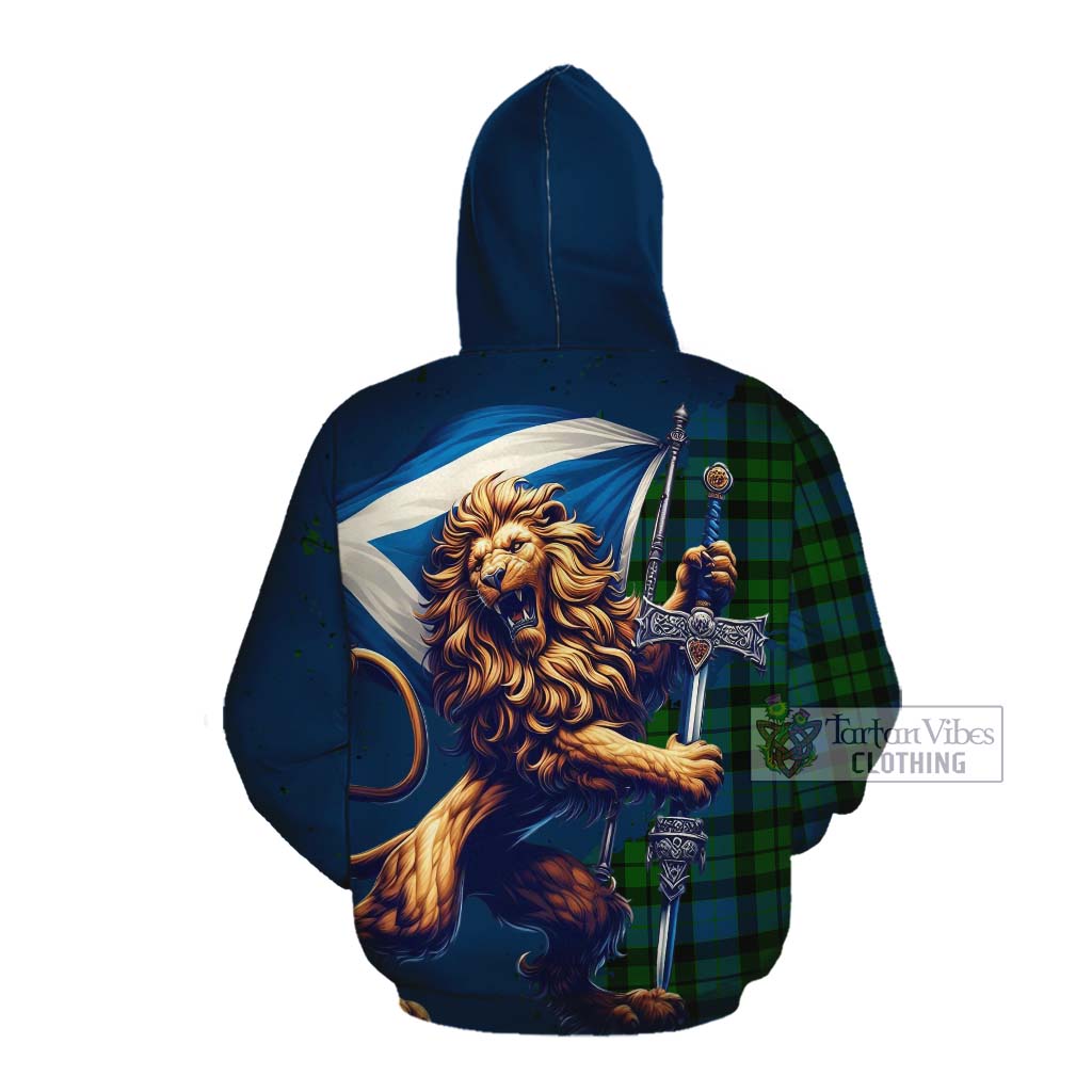 Tartan Vibes Clothing MacKay (McKay) Tartan Family Crest Cotton Hoodie with Scottish Majestic Lion