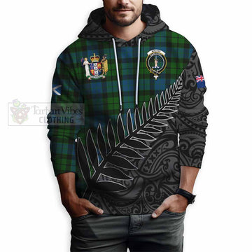 MacKay (McKay) Crest Tartan Hoodie with New Zealand Silver Fern Half Style