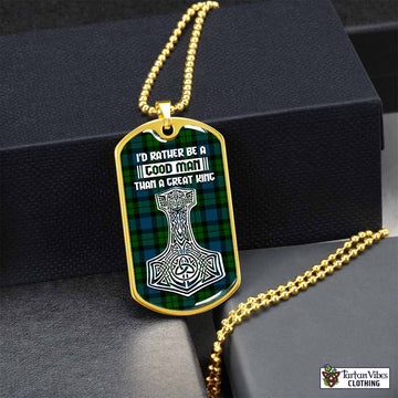 MacKay (McKay) Tartan Dog Tag Necklace Viking Mjolnir Style