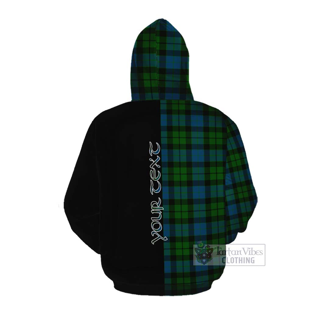 Tartan Vibes Clothing MacKay (McKay) Tartan Cotton Hoodie with Family Crest and Half Of Me Style