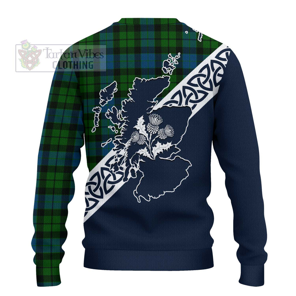 Tartan Vibes Clothing MacKay (McKay) Tartan Knitted Sweater Featuring Thistle and Scotland Map