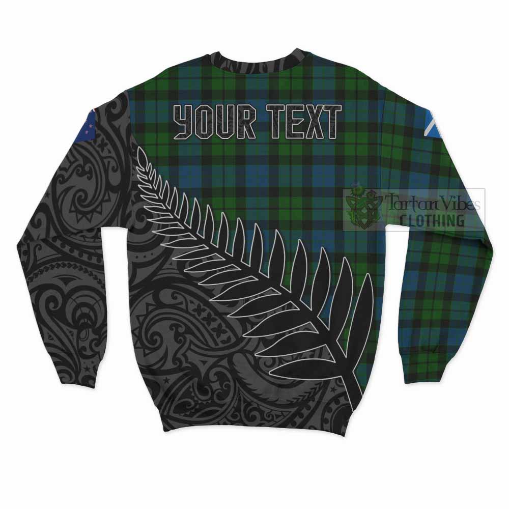 Tartan Vibes Clothing MacKay (McKay) Crest Tartan Sweatshirt with New Zealand Silver Fern Half Style