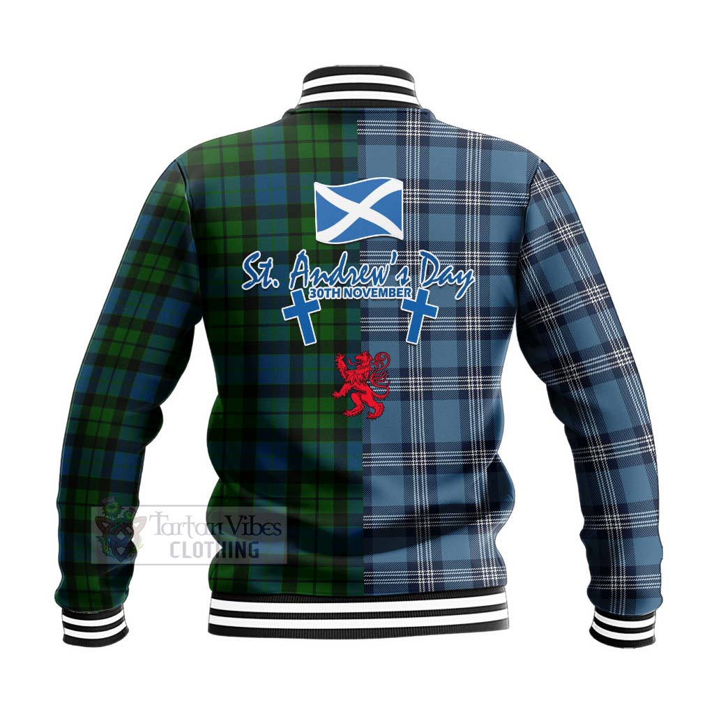 Tartan Vibes Clothing MacKay (McKay) Tartan Baseball Jacket Happy St. Andrew's Day Half Tartan Style