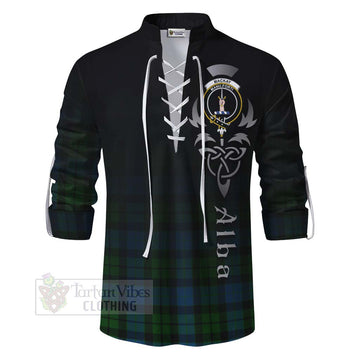 MacKay (McKay) Tartan Ghillie Kilt Shirt Featuring Alba Gu Brath Family Crest Celtic Inspired