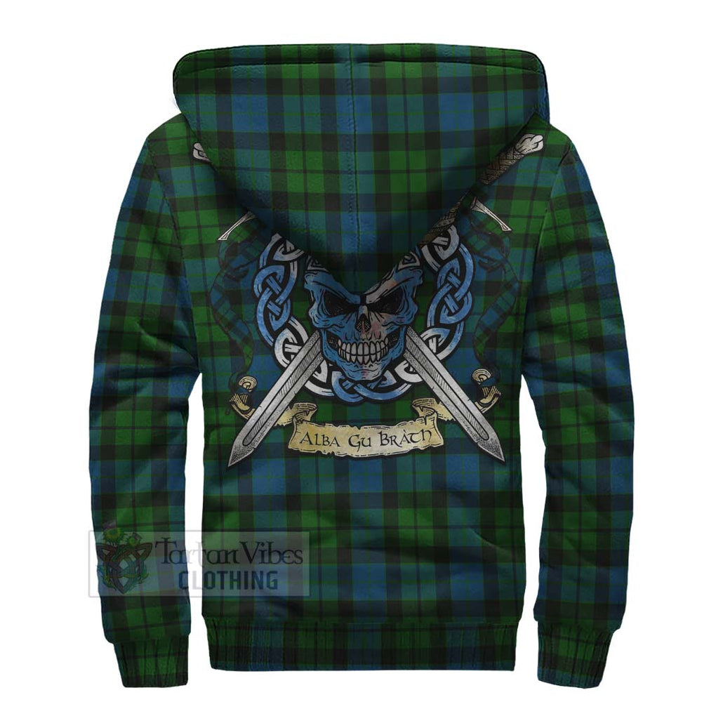 Tartan Vibes Clothing MacKay (McKay) Tartan Sherpa Hoodie with Family Crest Celtic Skull Style