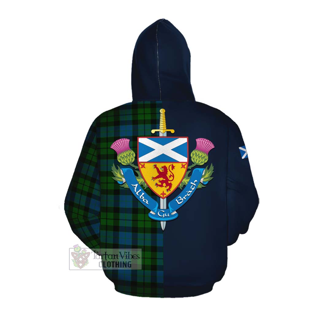 Tartan Vibes Clothing MacKay (McKay) Tartan Cotton Hoodie Alba with Scottish Lion Royal Arm Half Style