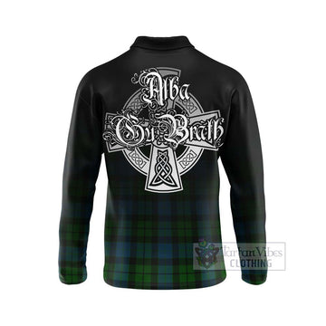 MacKay (McKay) Tartan Long Sleeve Polo Shirt Featuring Alba Gu Brath Family Crest Celtic Inspired