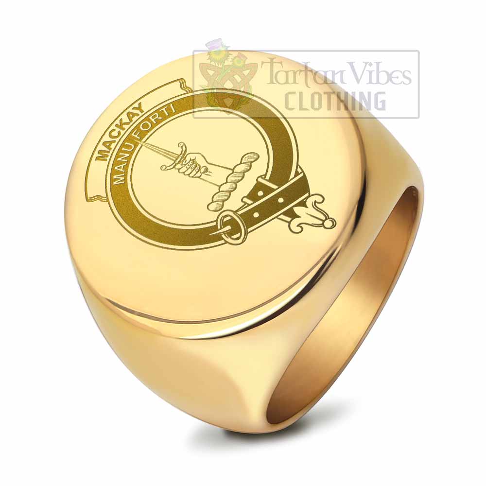 Tartan Vibes Clothing MacKay (McKay) Clan Crest Engraved Ring