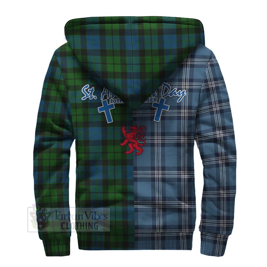 Tartan Vibes Clothing MacKay (McKay) Tartan Sherpa Hoodie Happy St. Andrew's Day Half Tartan Style