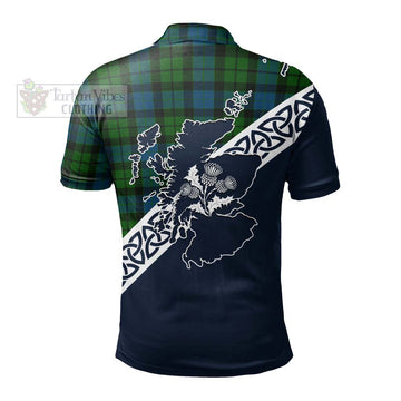 MacKay (McKay) Tartan Polo Shirt Featuring Thistle and Scotland Map