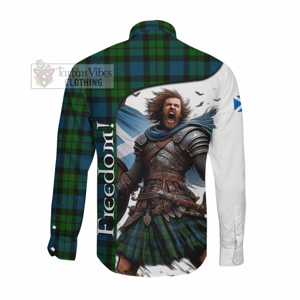 Tartan Vibes Clothing MacKay (McKay) Crest Tartan Long Sleeve Button Shirt Inspired by the Freedom of Scottish Warrior