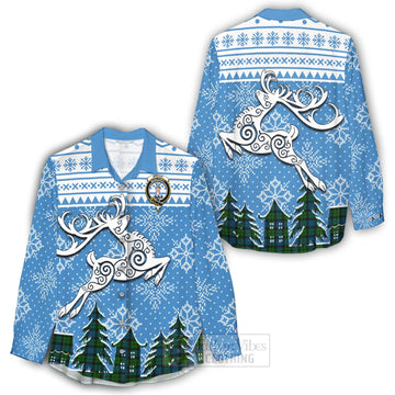 MacKay (McKay) Clan Christmas Women's Casual Shirt Celtic Reindeer Style