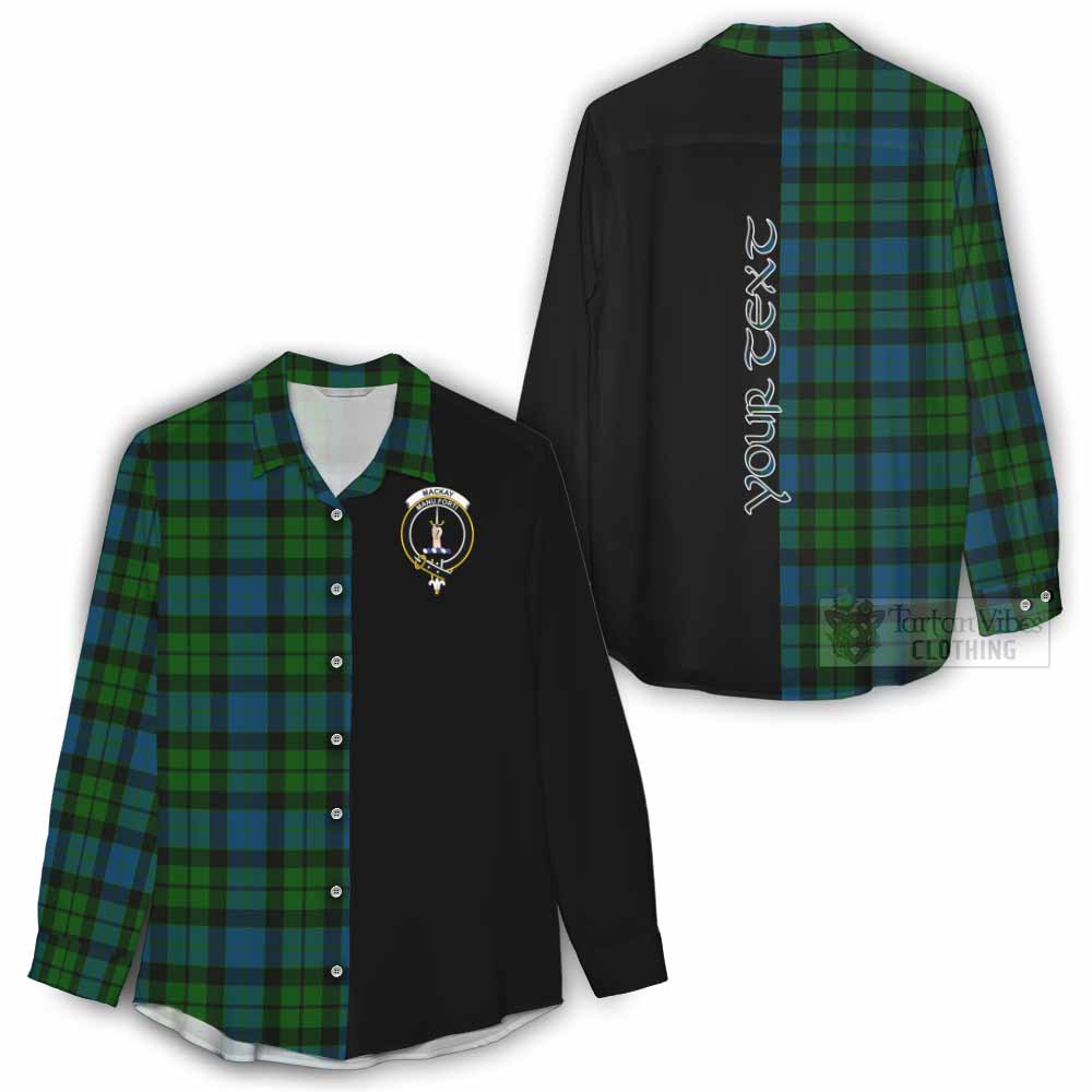 Tartan Vibes Clothing MacKay (McKay) Tartan Women's Casual Shirt with Family Crest and Half Of Me Style