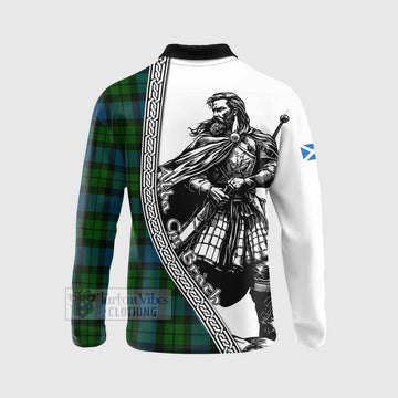 MacKay (McKay) Tartan Clan Crest Long Sleeve Polo Shirt with Highlander Warrior Celtic Style