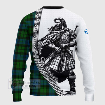 MacKay (McKay) Tartan Clan Crest Knitted Sweater with Highlander Warrior Celtic Style