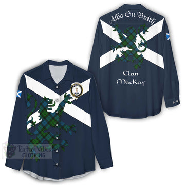 MacKay (McKay) Tartan Lion Rampant Women's Casual Shirt Proudly Display Your Heritage with Alba Gu Brath and Clan Name