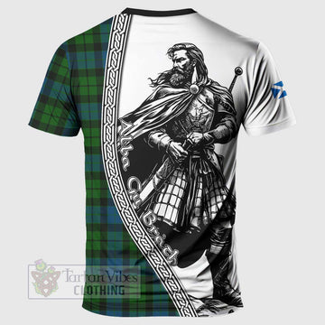 MacKay (McKay) Tartan Clan Crest T-Shirt with Highlander Warrior Celtic Style