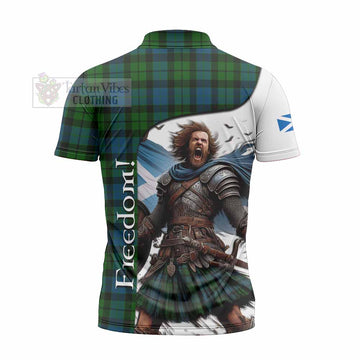 MacKay (McKay) Crest Tartan Zipper Polo Shirt Inspired by the Freedom of Scottish Warrior