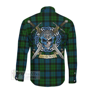 MacKay (McKay) Tartan Long Sleeve Button Shirt with Family Crest Celtic Skull Style