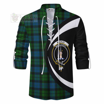 MacKay (McKay) Tartan Ghillie Kilt Shirt with Family Crest Circle Style