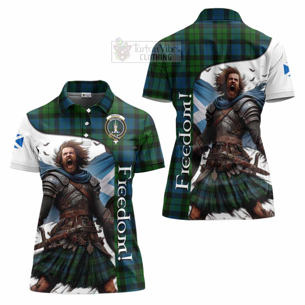 Tartan Vibes Clothing MacKay (McKay) Crest Tartan Women's Polo Shirt Inspired by the Freedom of Scottish Warrior