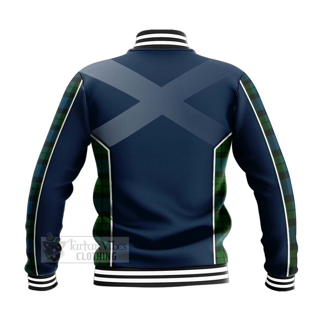 Tartan Vibes Clothing MacKay (McKay) Tartan Baseball Jacket with Family Crest and Scottish Thistle Vibes Sport Style