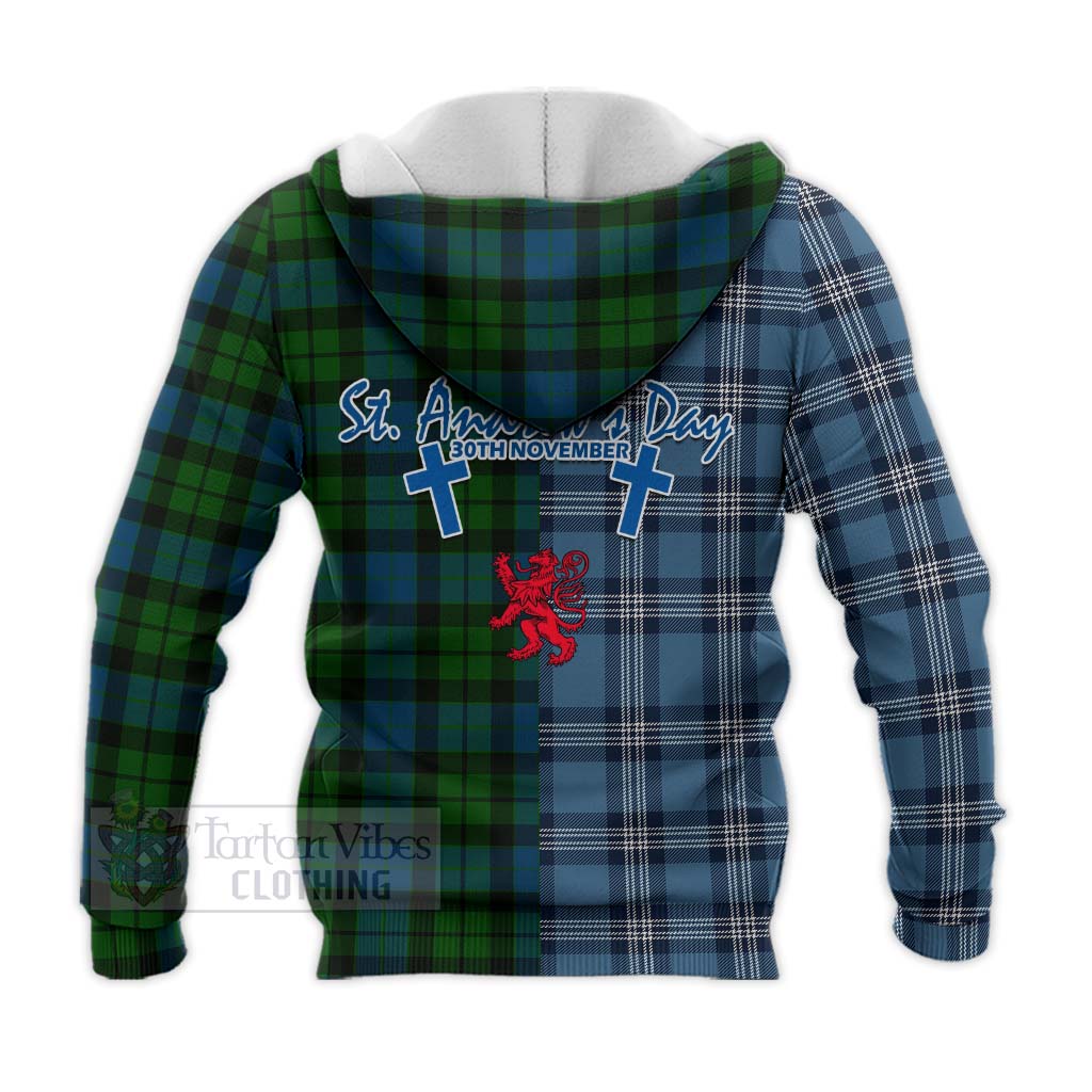 Tartan Vibes Clothing MacKay (McKay) Tartan Knitted Hoodie Happy St. Andrew's Day Half Tartan Style