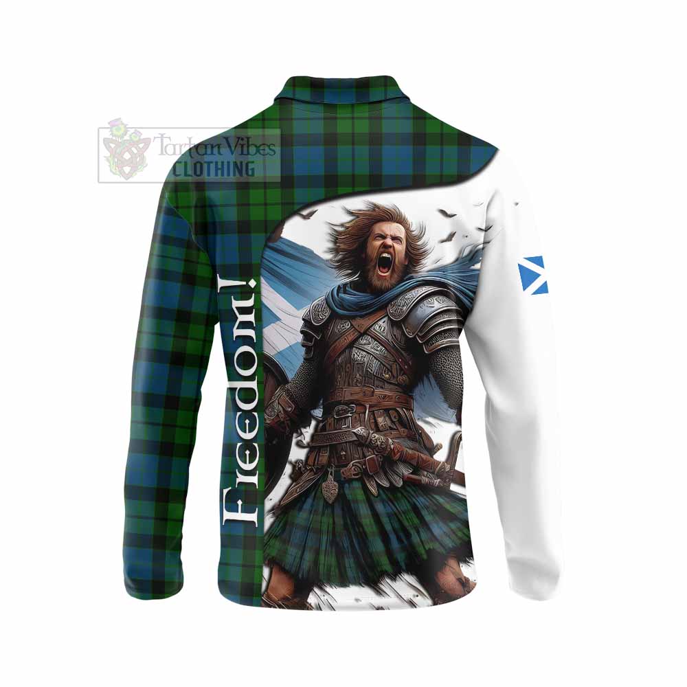 Tartan Vibes Clothing MacKay (McKay) Crest Tartan Long Sleeve Polo Shirt Inspired by the Freedom of Scottish Warrior