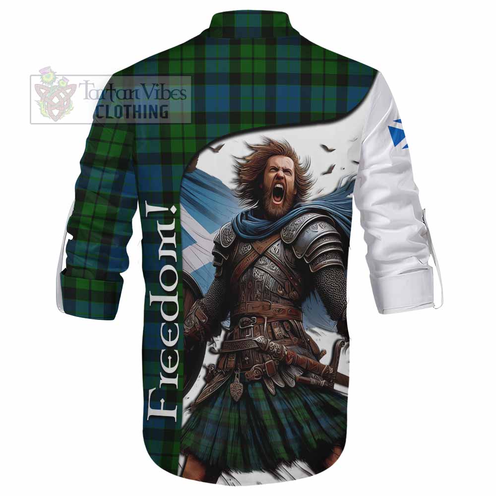 Tartan Vibes Clothing MacKay (McKay) Crest Tartan Ghillie Kilt Shirt Inspired by the Freedom of Scottish Warrior