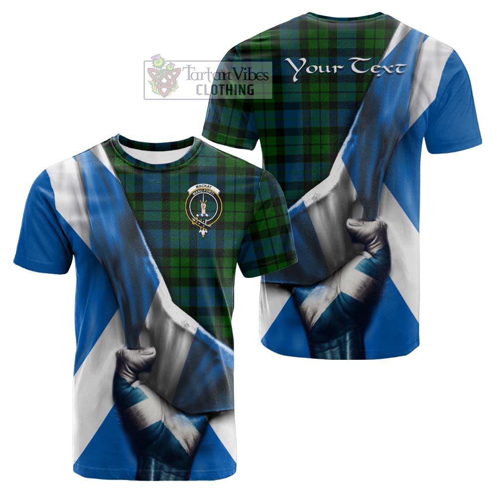 Tartan Vibes Clothing MacKay (McKay) Tartan Cotton T-shirt with Family Crest Scotland Patriotic Style