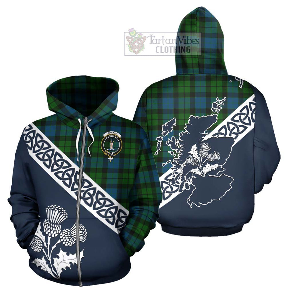 Tartan Vibes Clothing MacKay (McKay) Tartan Hoodie Featuring Thistle and Scotland Map