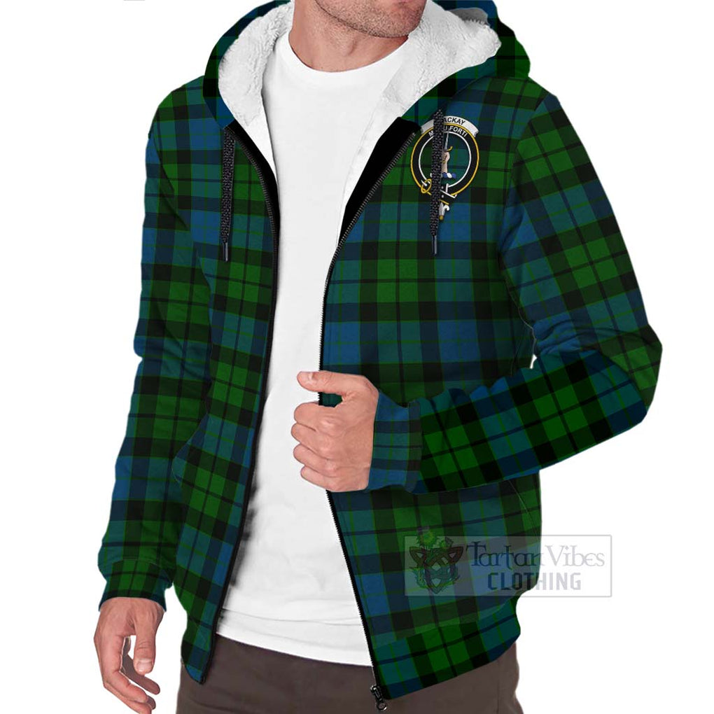 Tartan Vibes Clothing MacKay (McKay) Tartan Sherpa Hoodie with Family Crest and Bearded Skull Holding Bottles of Whiskey