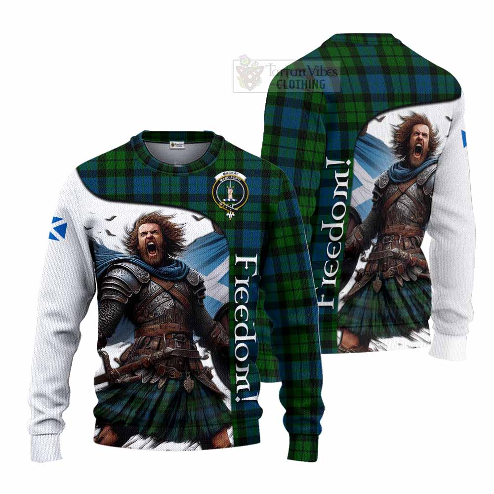 Tartan Vibes Clothing MacKay (McKay) Crest Tartan Knitted Sweater Inspired by the Freedom of Scottish Warrior