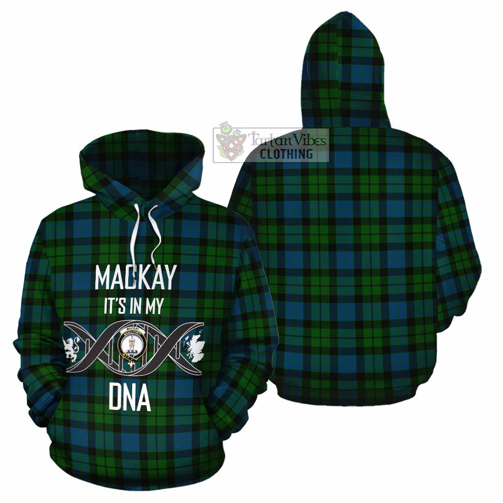 Tartan Vibes Clothing MacKay (McKay) Tartan Cotton Hoodie with Family Crest DNA In Me Style