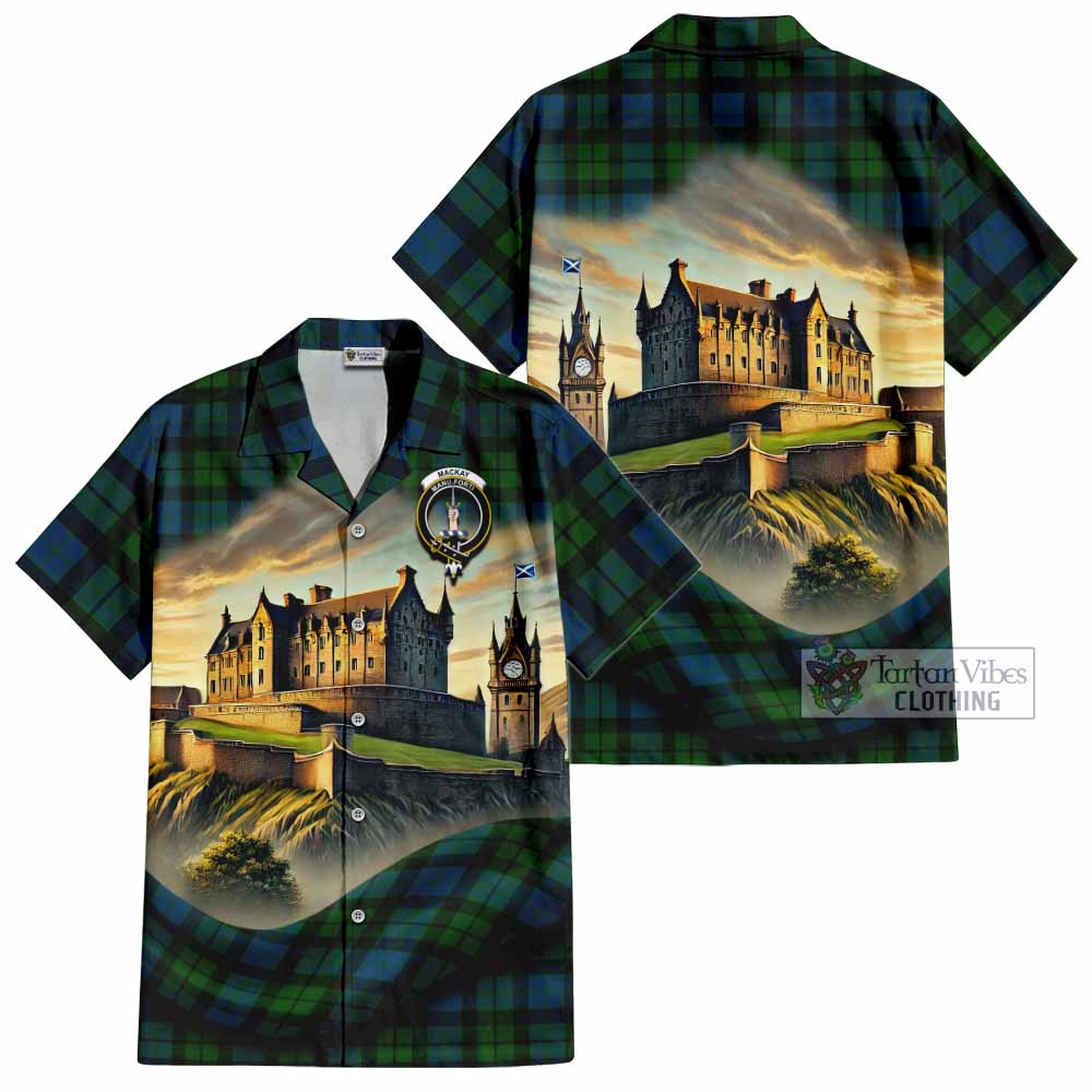 MacKay (McKay) Tartan Family Crest Hawaiian Shirt with Scottish Ancient Castle Style - Tartan Vibes Clothing