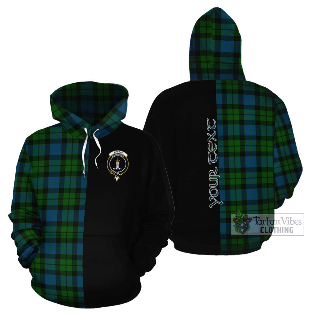 Tartan Vibes Clothing MacKay (McKay) Tartan Cotton Hoodie with Family Crest and Half Of Me Style