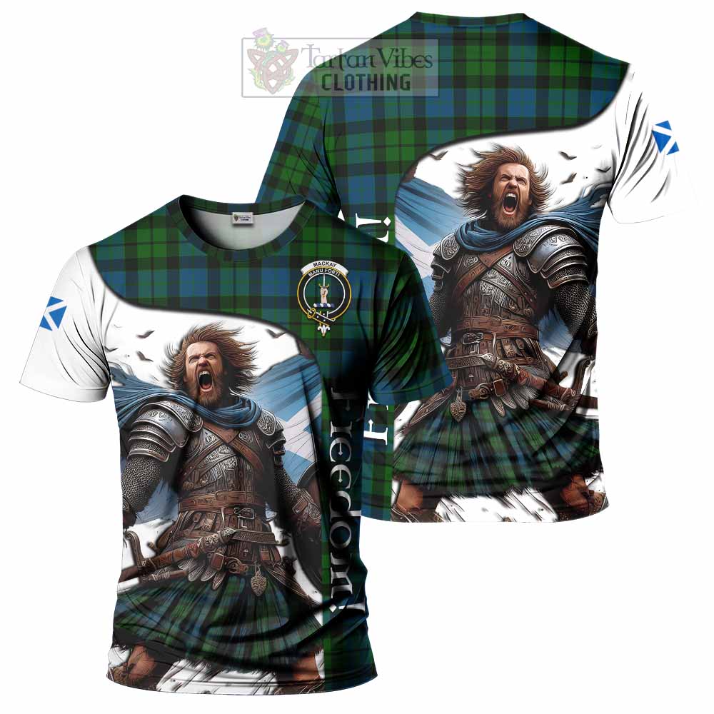 MacKay (McKay) Crest Tartan T-Shirt Inspired by the Freedom of Scottish Warrior