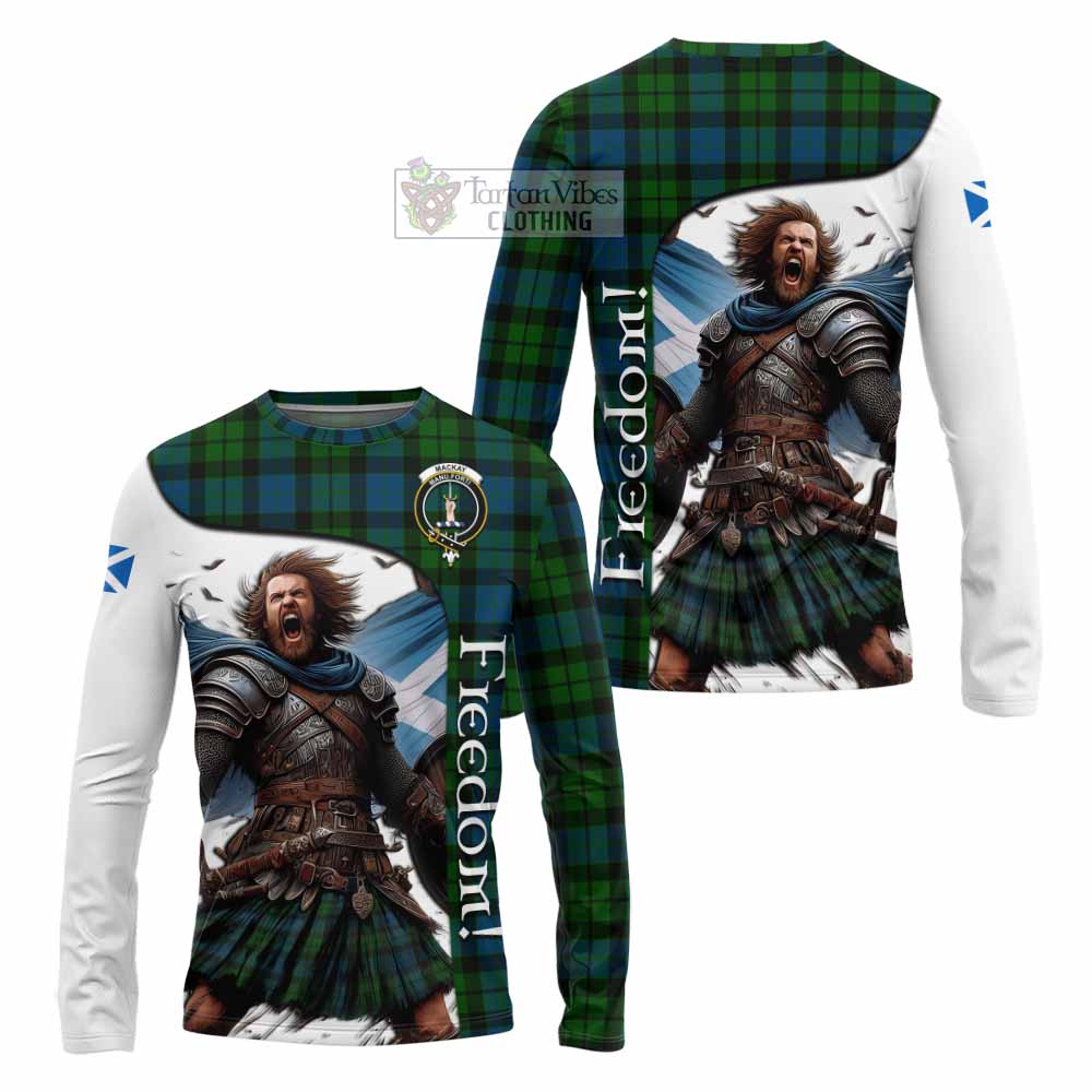 Tartan Vibes Clothing MacKay (McKay) Crest Tartan Long Sleeve T-Shirt Inspired by the Freedom of Scottish Warrior