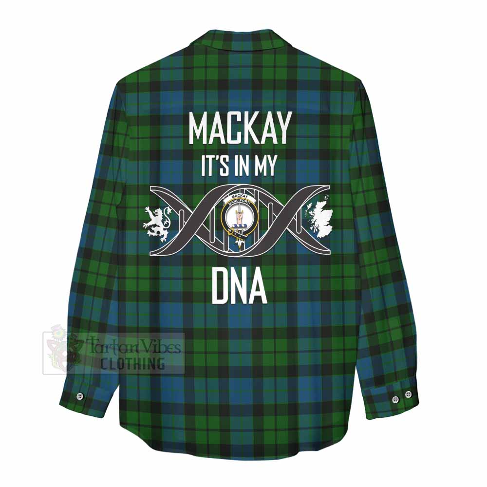 Tartan Vibes Clothing MacKay (McKay) Tartan Women's Casual Shirt with Family Crest DNA In Me Style