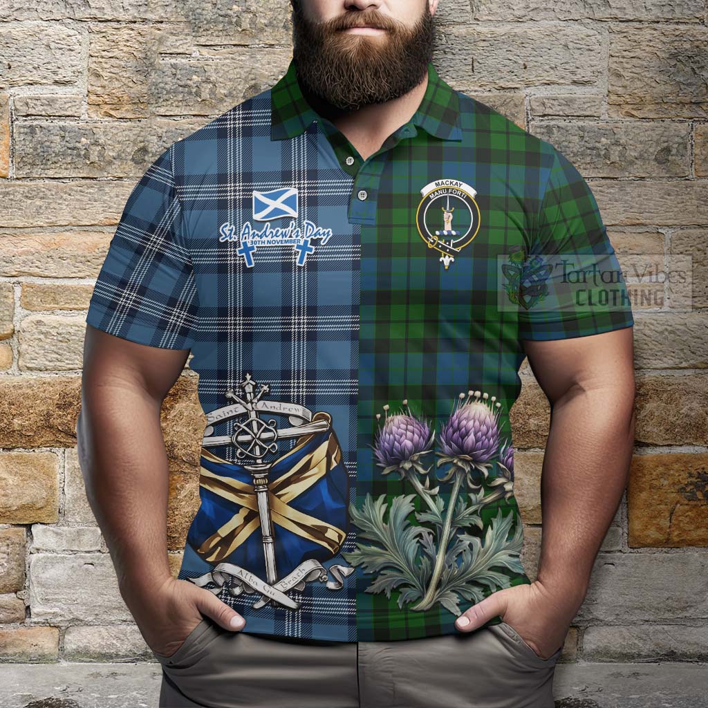 Tartan Vibes Clothing MacKay (McKay) Tartan Polo Shirt Happy St. Andrew's Day Half Tartan Style