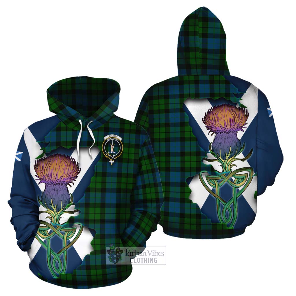 MacKay (McKay) Tartan Family Crest Cotton Hoodie Scottish Thistle Celtic Inspired - Tartan Vibes Clothing