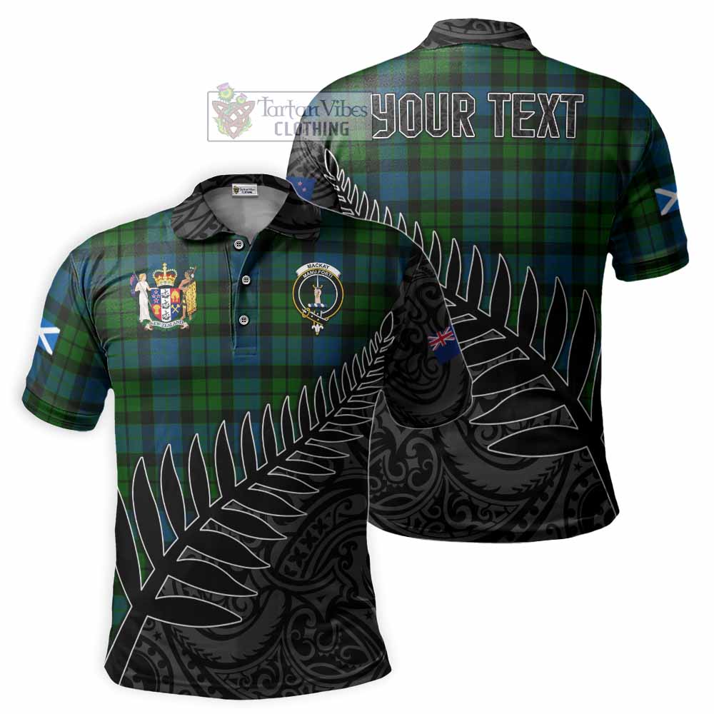 MacKay (McKay) Crest Tartan Polo Shirt with New Zealand Silver Fern Half Style