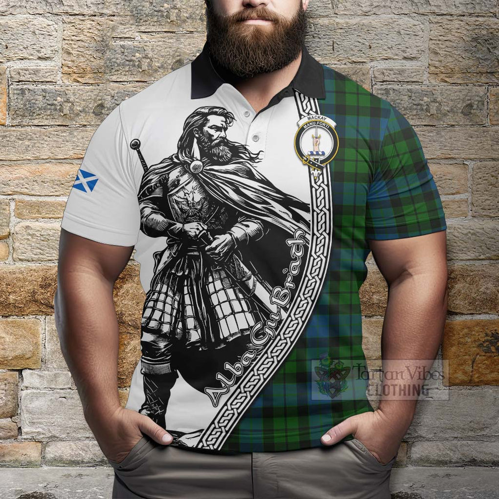 Tartan Vibes Clothing MacKay (McKay) Tartan Clan Crest Polo Shirt with Highlander Warrior Celtic Style