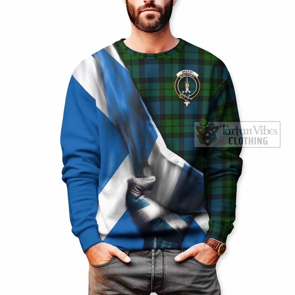 Tartan Vibes Clothing MacKay (McKay) Tartan Sweatshirt with Family Crest Scotland Patriotic Style