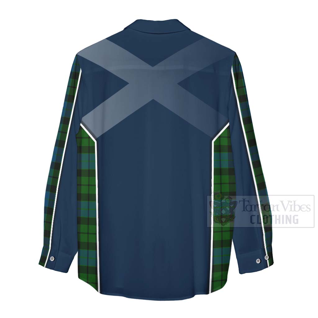 Tartan Vibes Clothing MacKay (McKay) Tartan Women's Casual Shirt with Family Crest and Scottish Thistle Vibes Sport Style