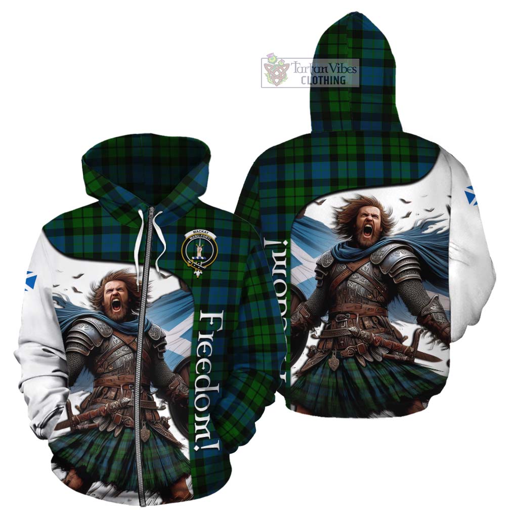 Tartan Vibes Clothing MacKay (McKay) Crest Tartan Cotton Hoodie Inspired by the Freedom of Scottish Warrior